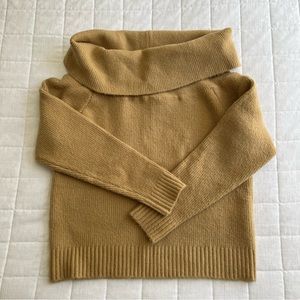 Anthropologie Off the Shoulder Fold Over Crop Sweater